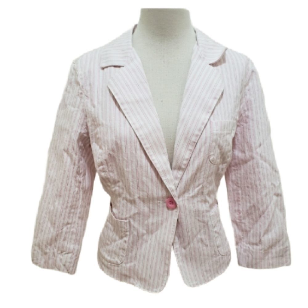 3for$20 pink white blazer single button